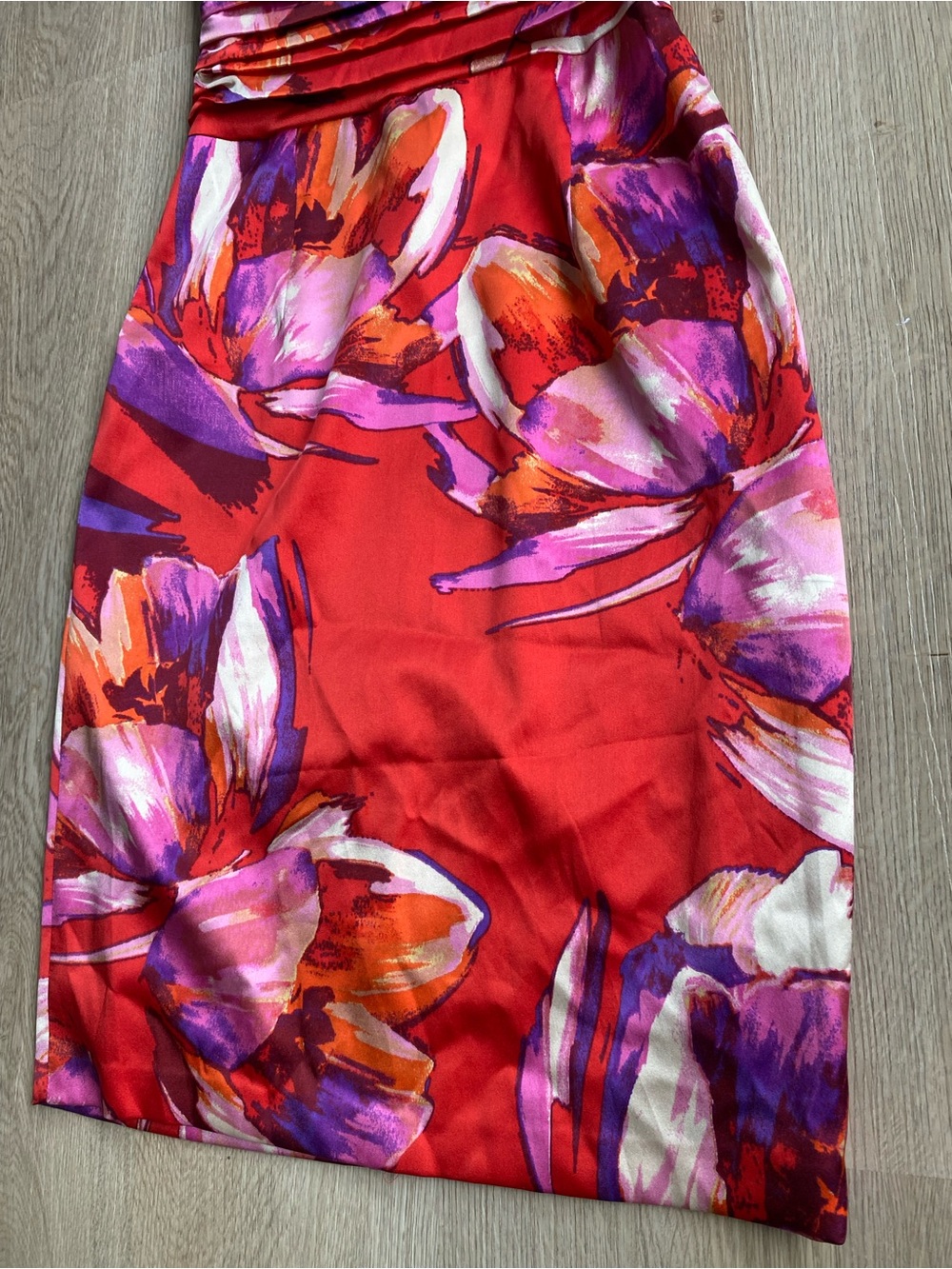 David Meister Silk Blend Floral Cocktail Dress NWT Red Pink Mini Party Dress - Picture 6 of 16